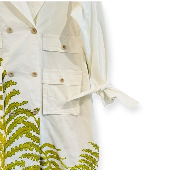 ANTHROPOLOGIE Tropical Printed Oversized Trench Coat Spring Unique Size M NEW - Picture 6 of 15